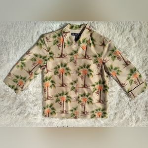 Silkland Novelty Print Tropical Monkeys in coconut palm tree pattern (Size 4)